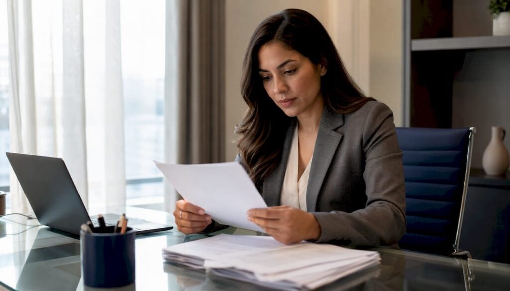 Lawyer reviewing personal injury documents