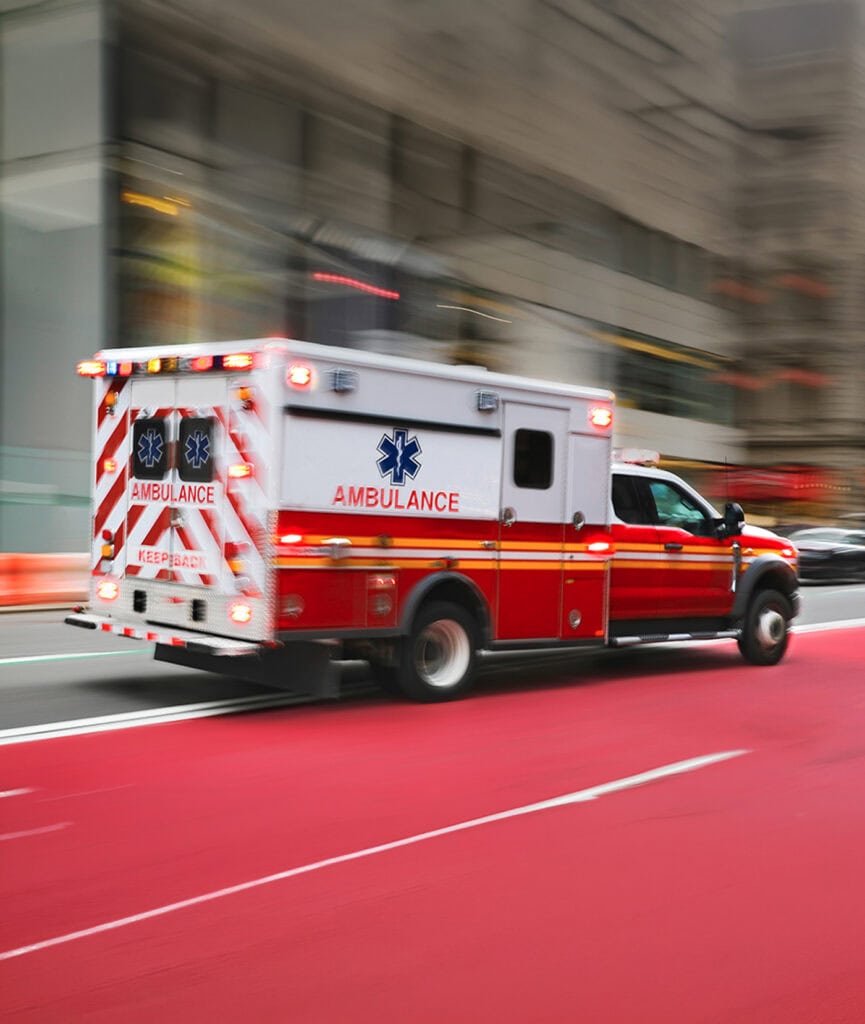 Gallup_city_picture Ambulance responding to an emergency