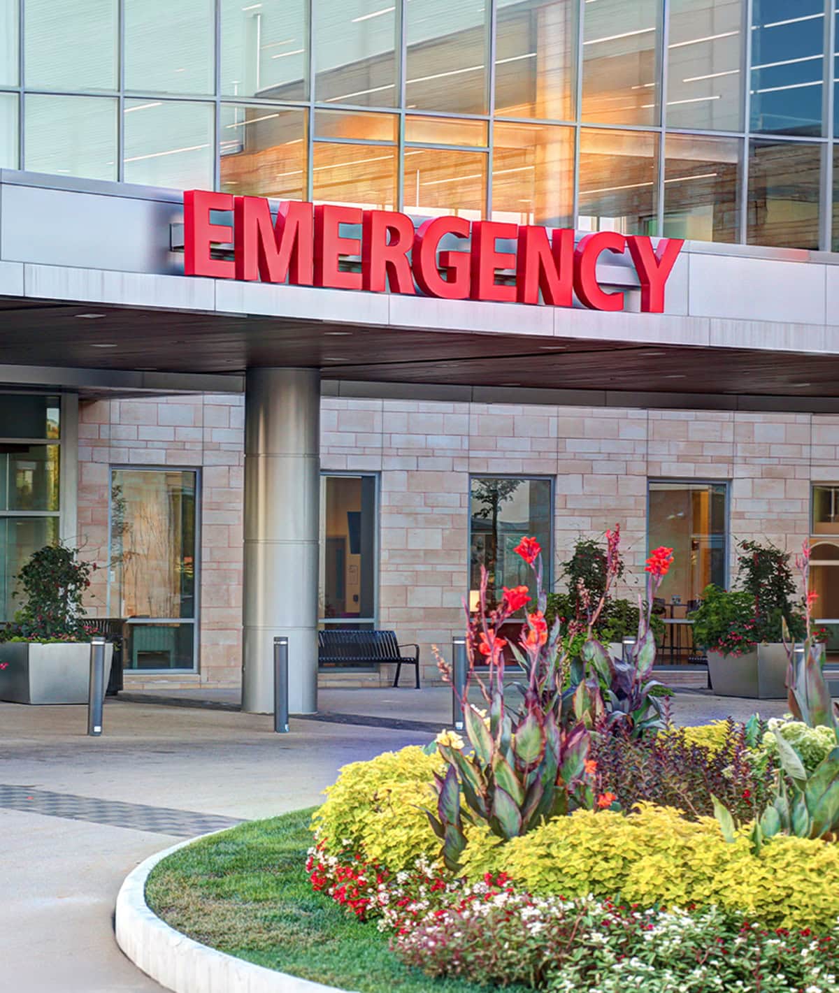 Emergency entrance at a hospital building