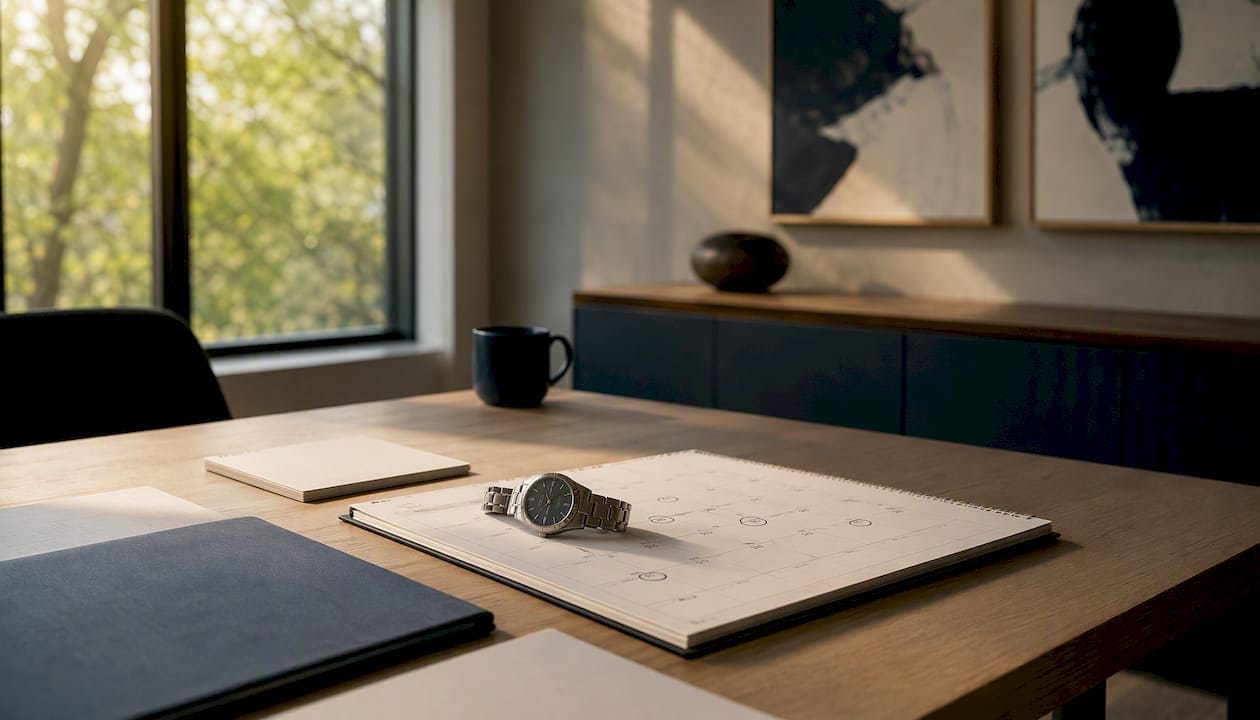 Calendar and watch symbolizing filing deadline