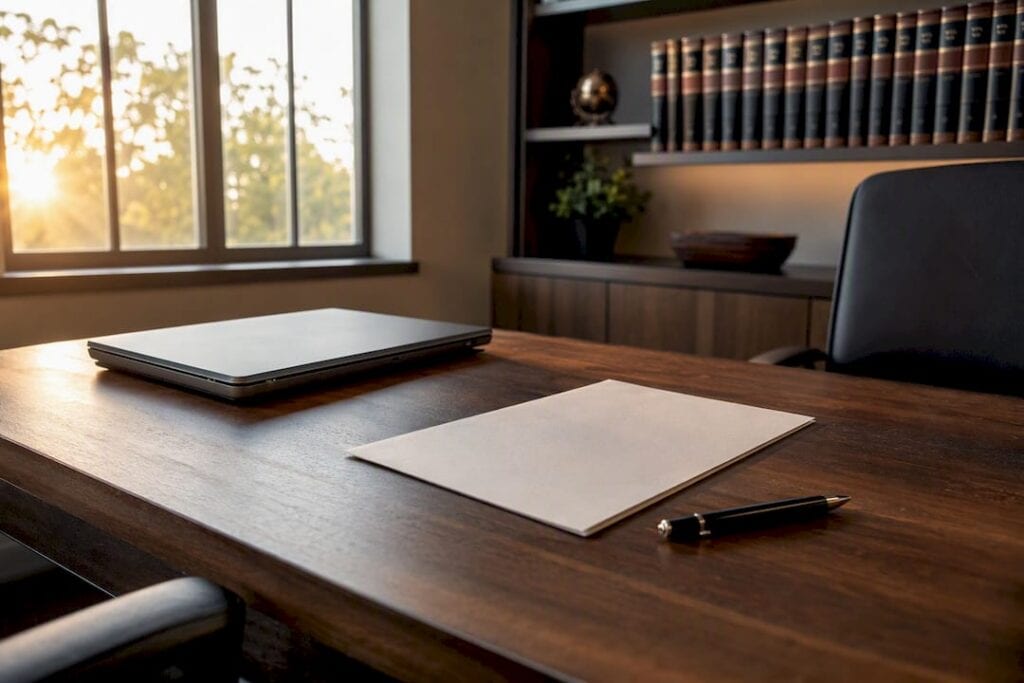 Legal hearing preparation desk items