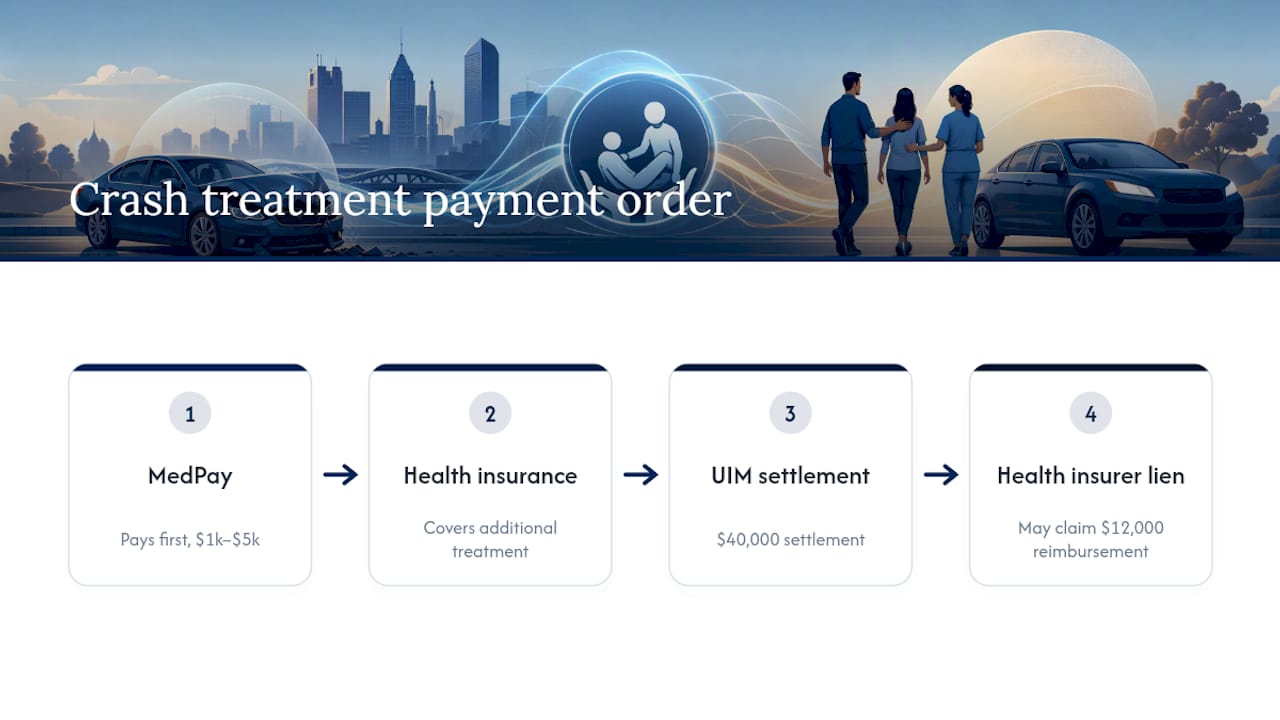 Payment flow from MedPay to UIM settlement