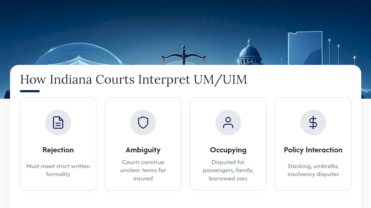 How Have Indiana Courts Interpreted UM/UIM Law? — overview diagram