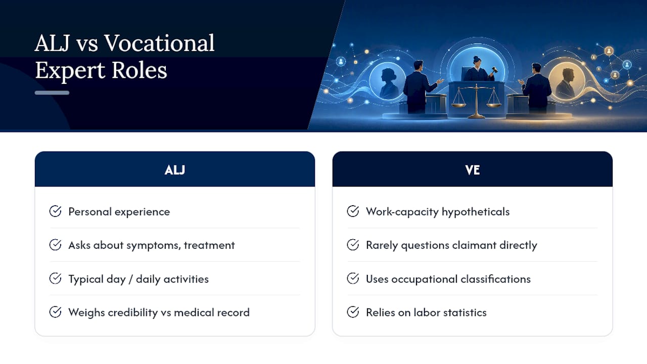 Comparison of ALJ and vocational expert roles