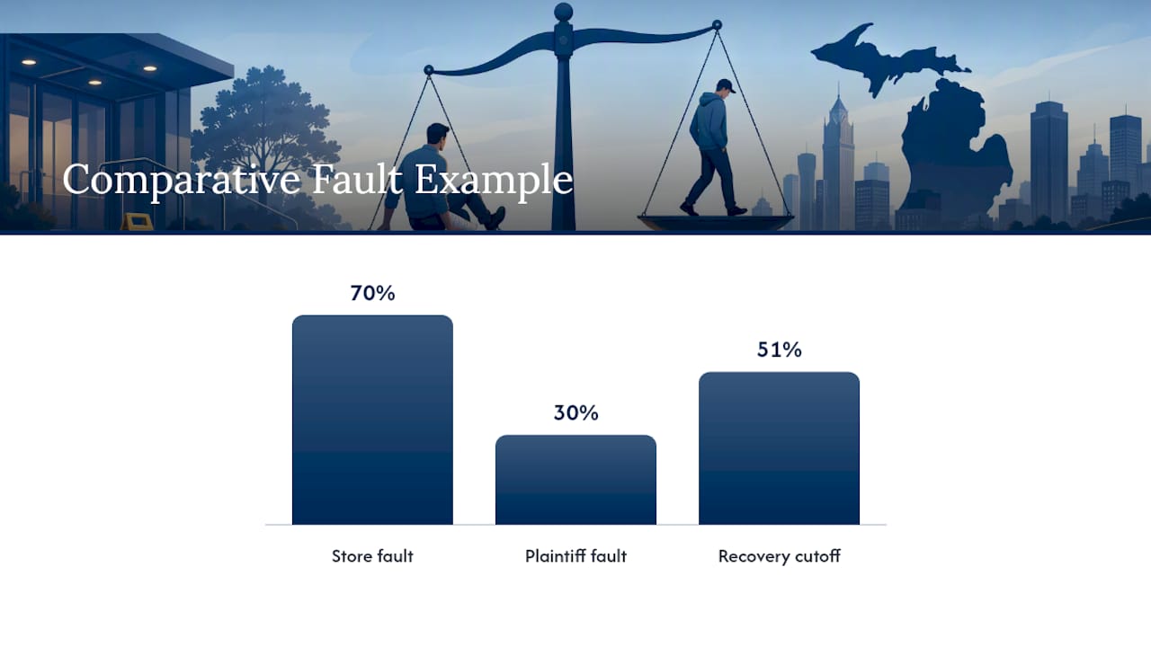 The Defenses You'll Face, and How Comparative Fault Cuts Your Recovery — overview diagram