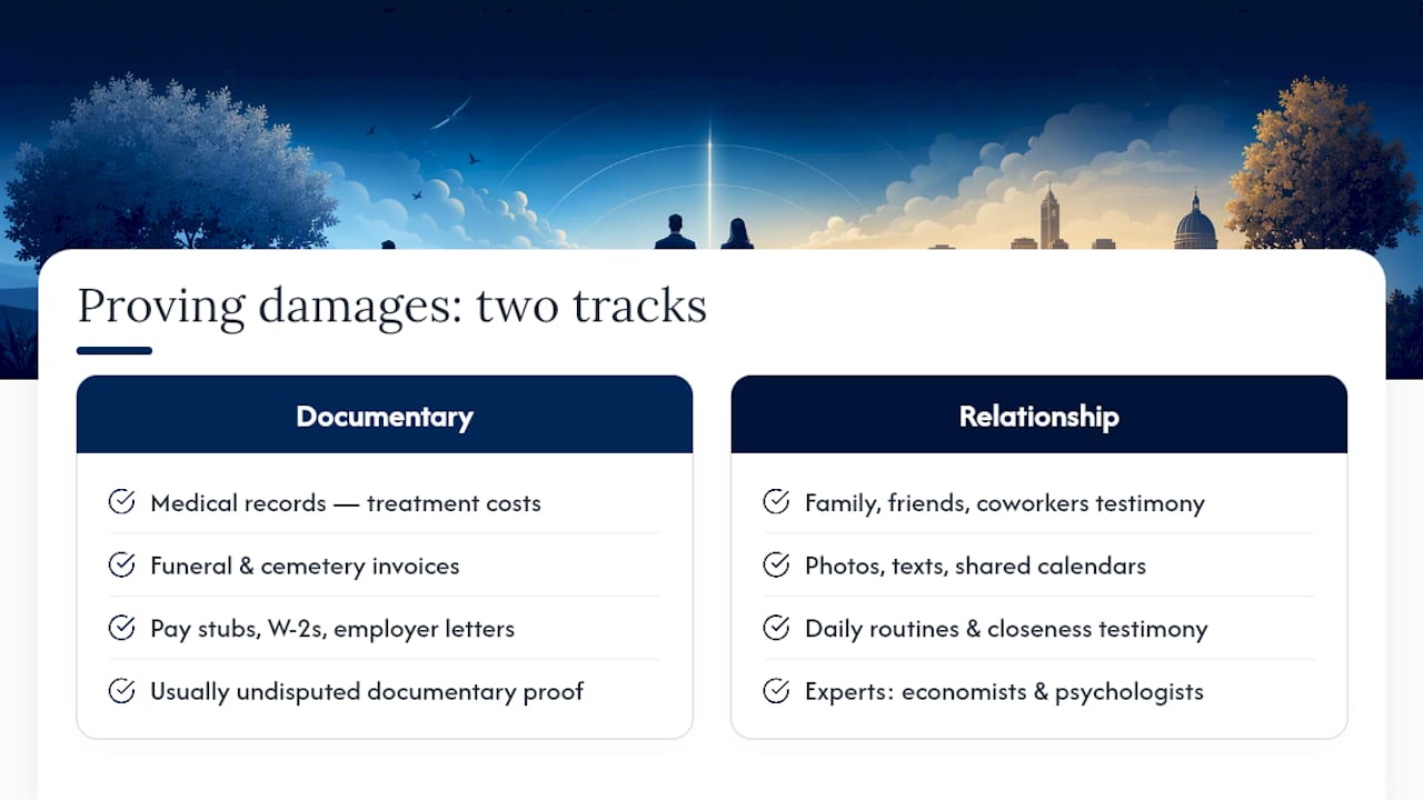Process of Proving Damages in Wrongful Death Lawsuits — overview diagram
