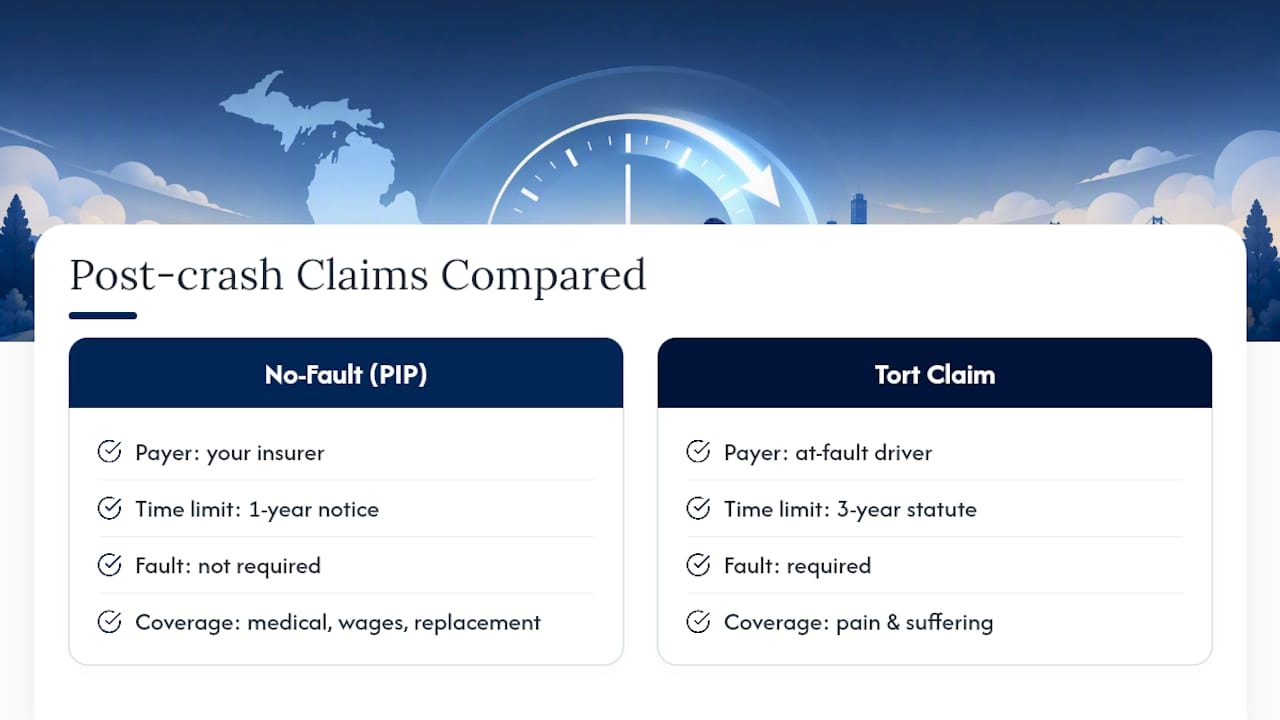 Michigan PIP and tort deadline comparison