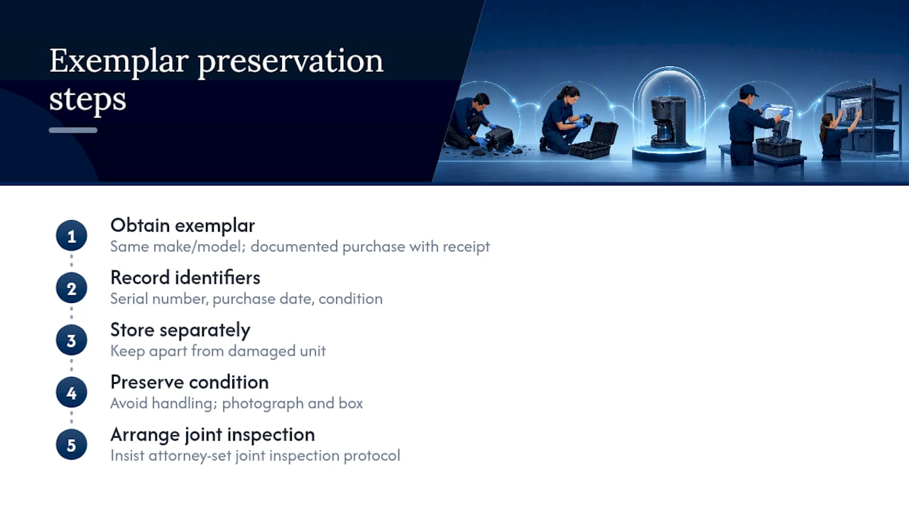 Steps for preserving an exemplar product