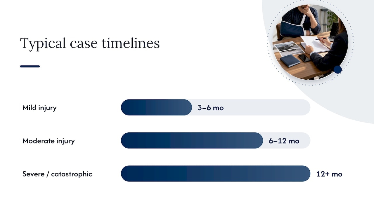 Three car accident case timelines compared