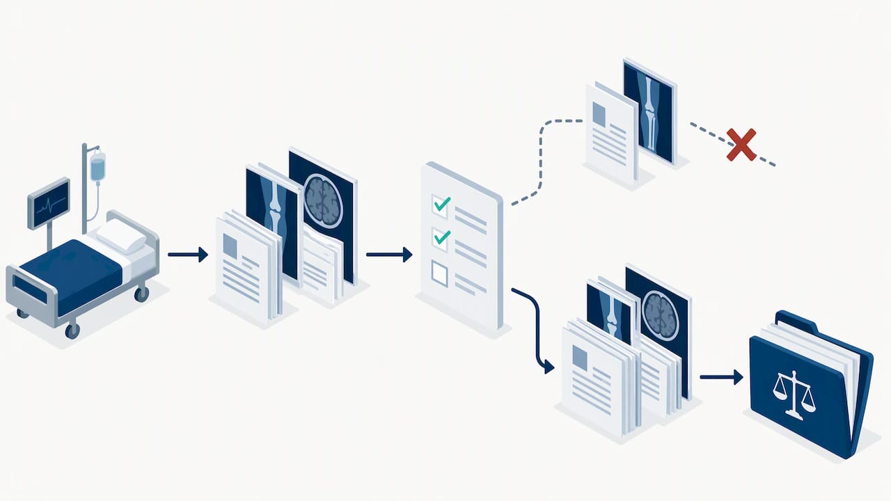 Medical records and imaging supporting claim review