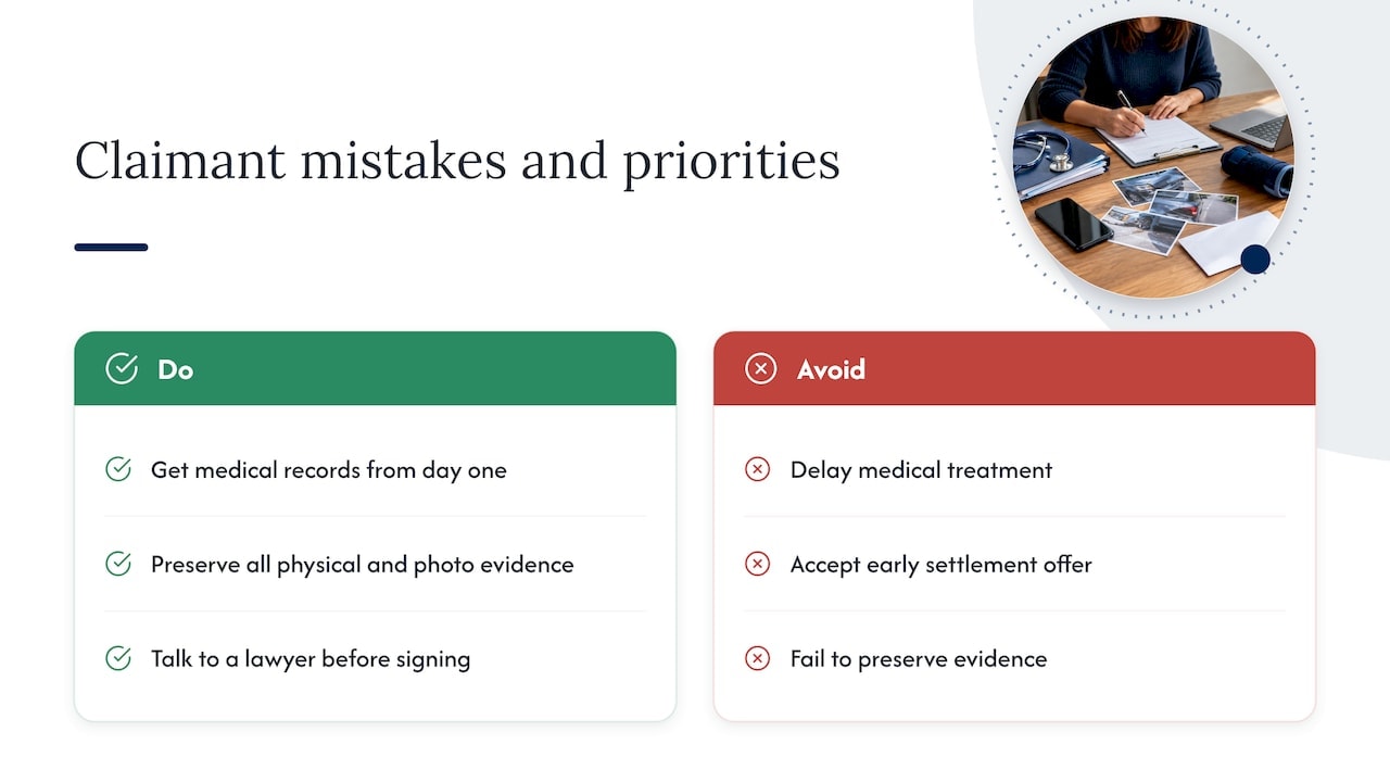 Attorney Perspective: Common Claimant Mistakes and Priorities — overview diagram