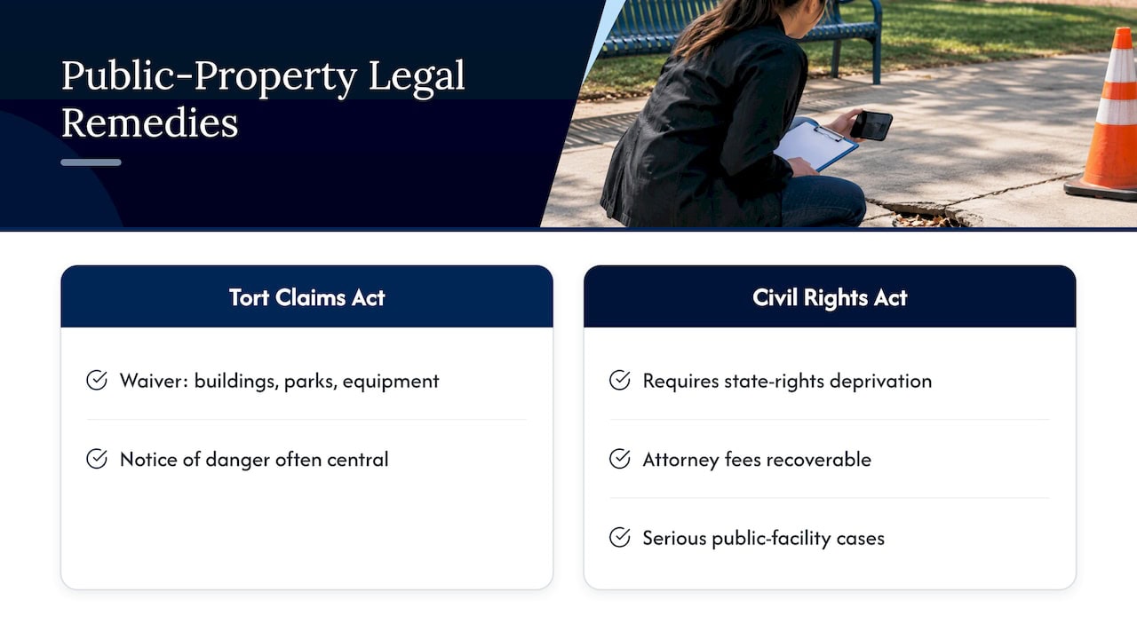 Injured on public property? Special rules apply — overview diagram