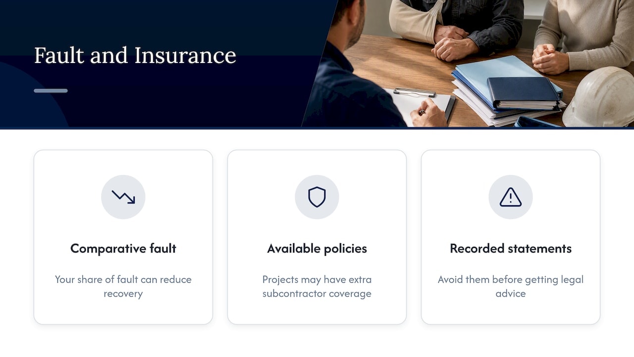 How fault and insurance shape the claim — overview diagram